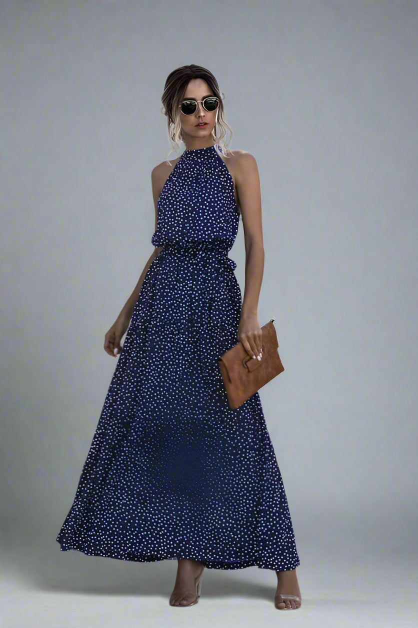 Womens Polka Dot Maxi Dress