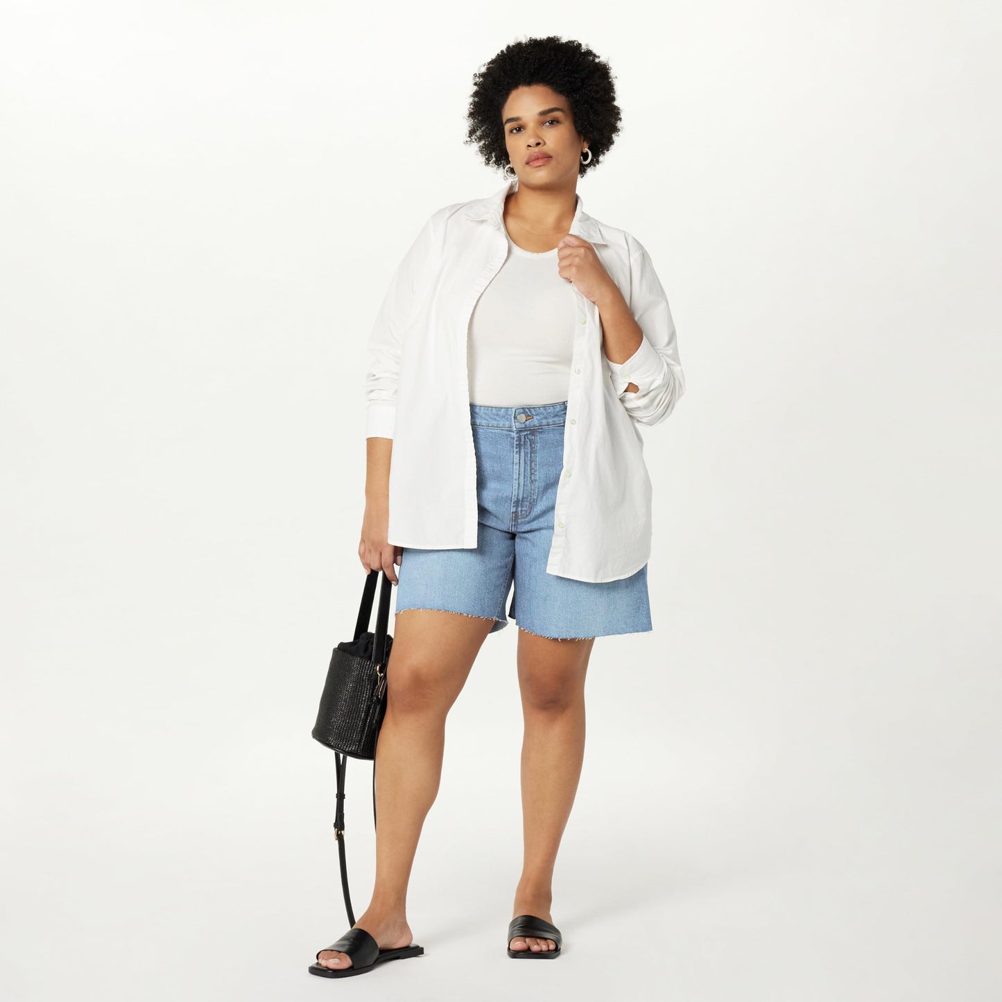 The Drop Women's Mari Long Relaxed Denim Short