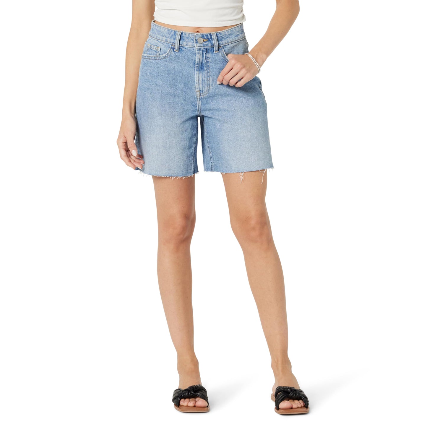 The Drop Women's Mari Long Relaxed Denim Short