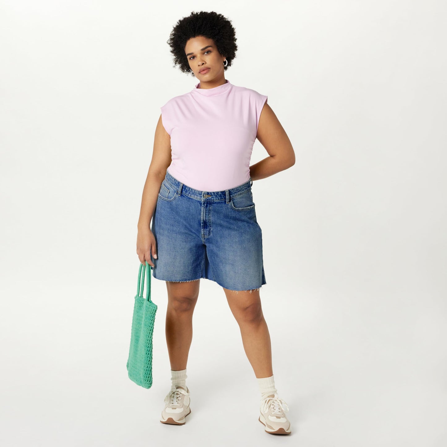 The Drop Women's Mari Long Relaxed Denim Short