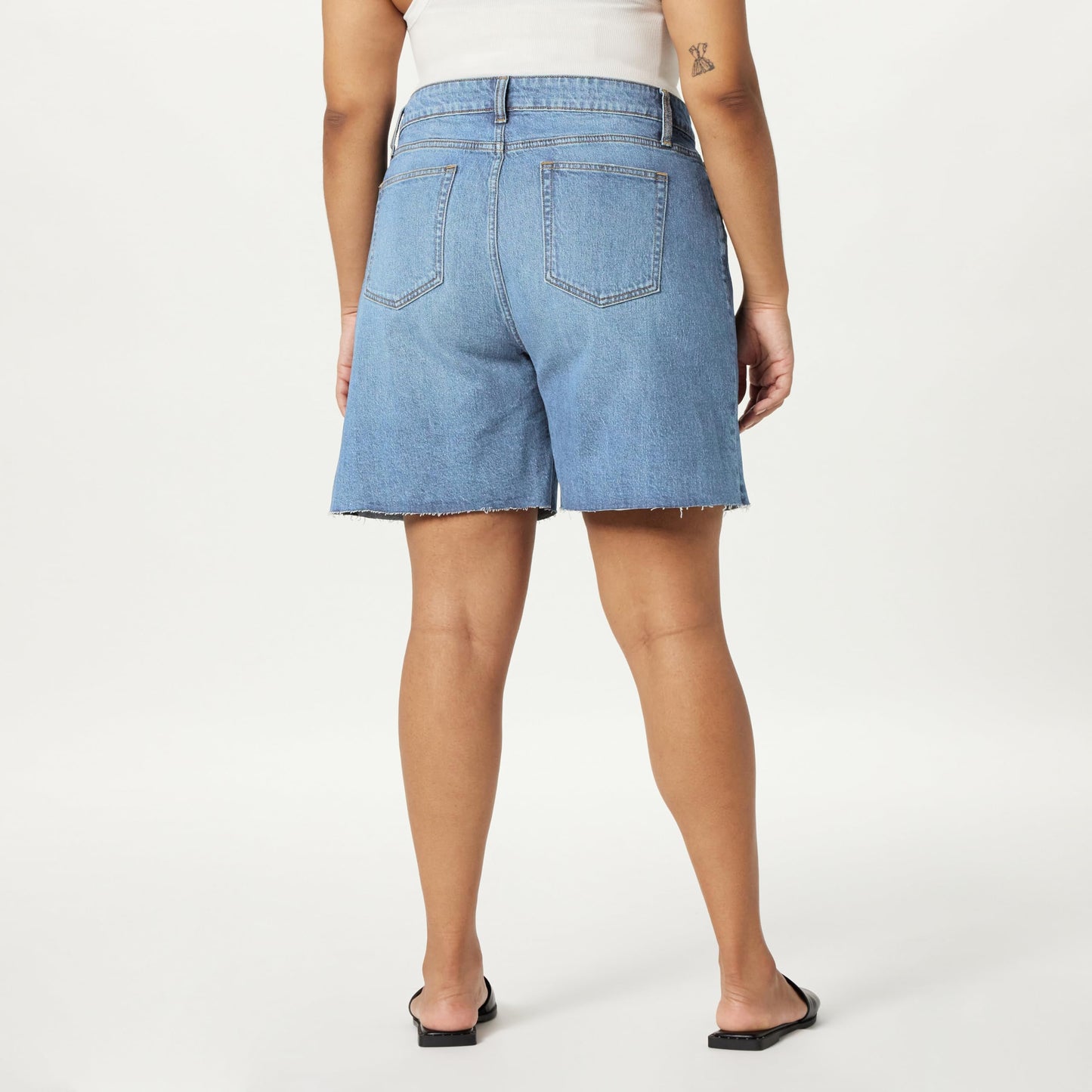 The Drop Women's Mari Long Relaxed Denim Short